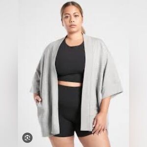 Athleta Lotus Wrap Kimono Open Front Sweatshirt